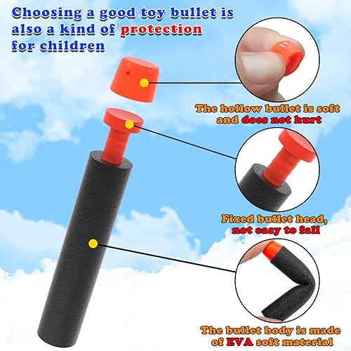 Miniatura 3 de EKIND Paquete de recambio de dardos estándar compatible con Nerf N-Strike Elite Series Blaster (100 piezas, negro)