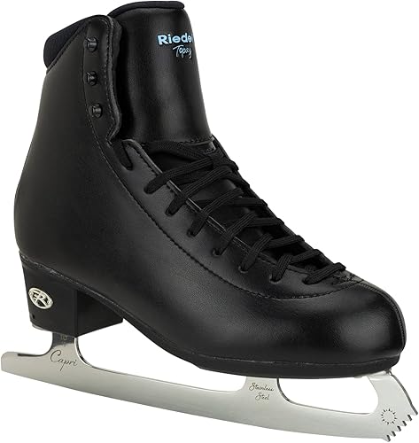 Miniatura 10 de Riedell Patines de hielo Topaz para adultos, patines de hielo competitivos con hoja Capri de acero inoxidable