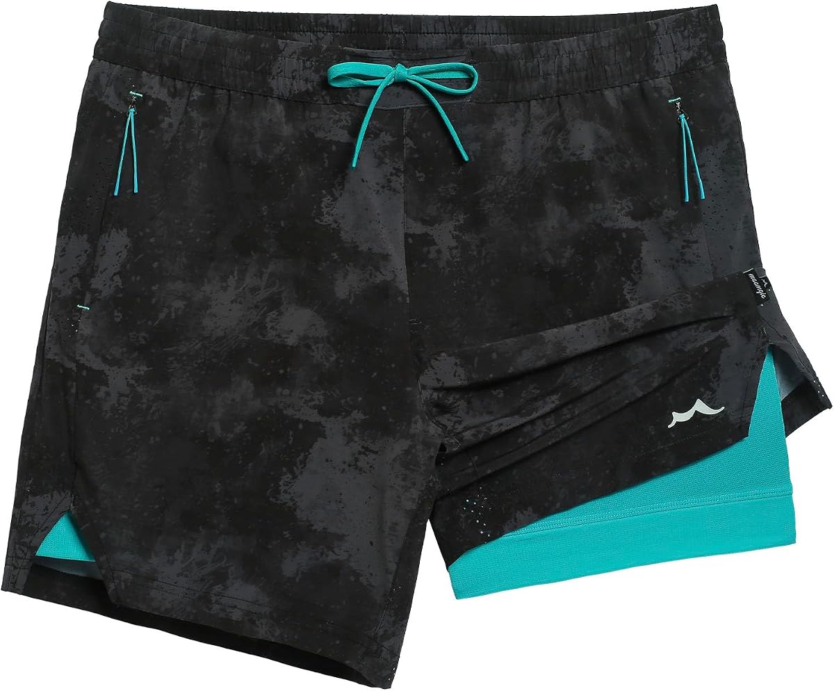 maamgic Men's Athletic Running Shorts with Liner Ultra Lightweight Workout Shorts 5"/ 7"