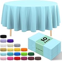 Vista 27 de Paquete de 10 manteles desechables de plástico premium de 54 x 108 pulgadas, mantel rectangular para mesa, para cumpleaños, bodas, Navidad, Beige