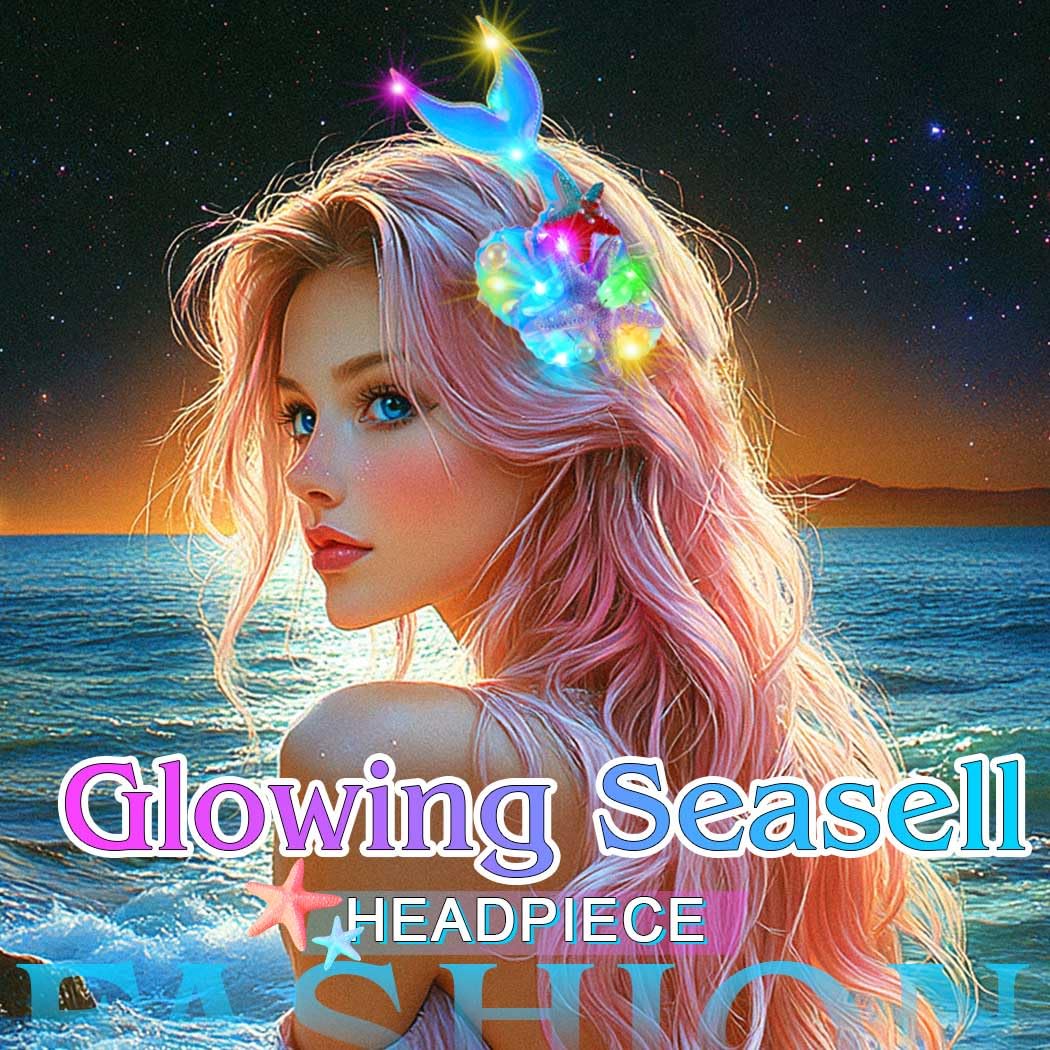 JAKAWIN Light Up Starfish Hair Clips LED Mermaid Costume Hair Barrette Seashell Ocean Glowing Hair Accessories for Women - Image 5