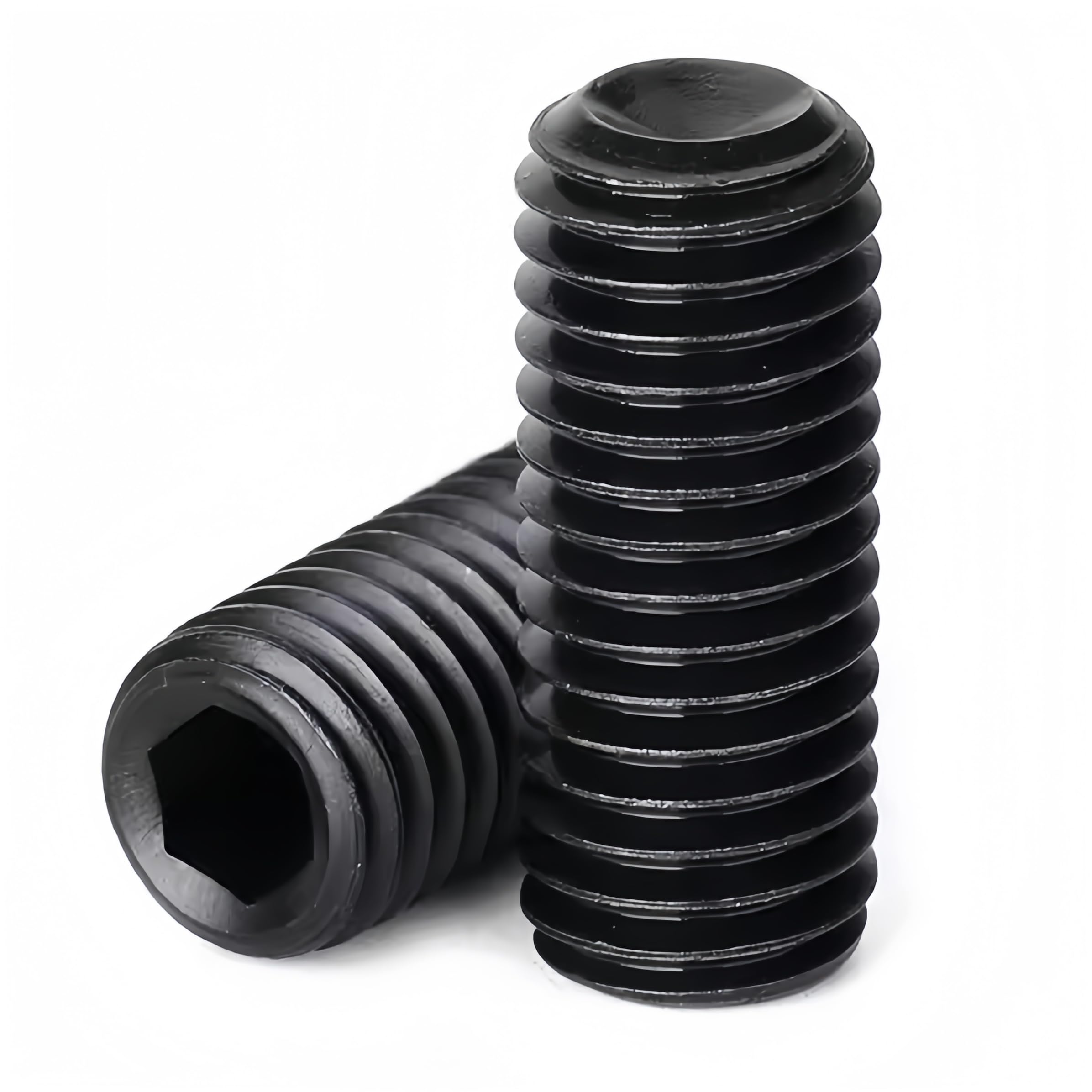 NACX M5 x 4mm Cup-Point Screws Grub Screws Bolts Socket Set Cup Point Screws, Hex Allen Drive, Carbon Steel, Grade 12.9, Black Oxide, 300Pcs