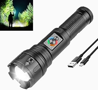 WINDFIRE Super Bright 200000 Lumens Rechargeable LED Flashlights, XHP99 Powerful Tactical Flashlight, Zoomable 10 Modes IPX4 Waterproof Flashlights, COB Handheld Flash Light for Emergencies, Hiking