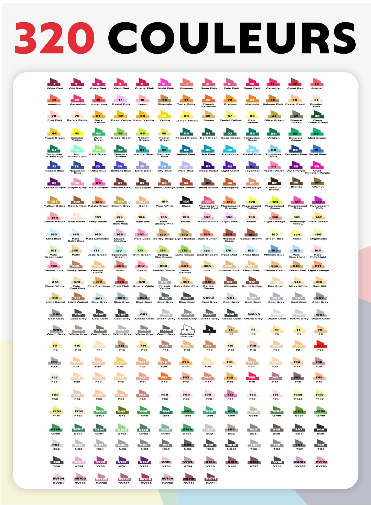 320 Couleurs Feutres Acrylique, Acrylic Marker Double Pointe