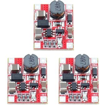 3Pcs RT9266 DC Boost Module 1V5V 3V 3.7V to 5.1V 5.2V 1A Single Lithium Battery Step Up Power Board DIY Portable Source Charger Repair Accessories with LED Indicator Light RT-9266