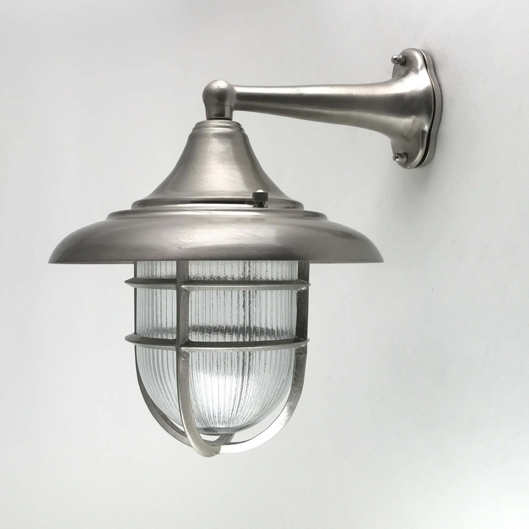 KsH and Co Arpia IP53 Large Elegant Nickel Matte Brass Outdoor Lantern
