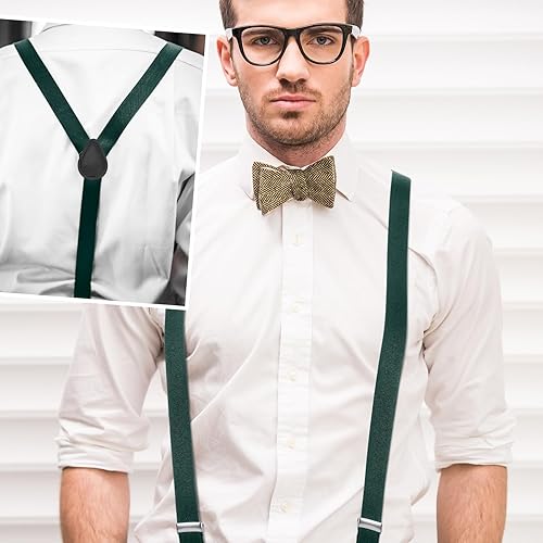 Miniatura 6 de Seematn 12 piezas de tirantes ajustables con espalda en Y para hombre, tirantes elásticos estilo Y, cinturones de vaquero para hombres y niños,