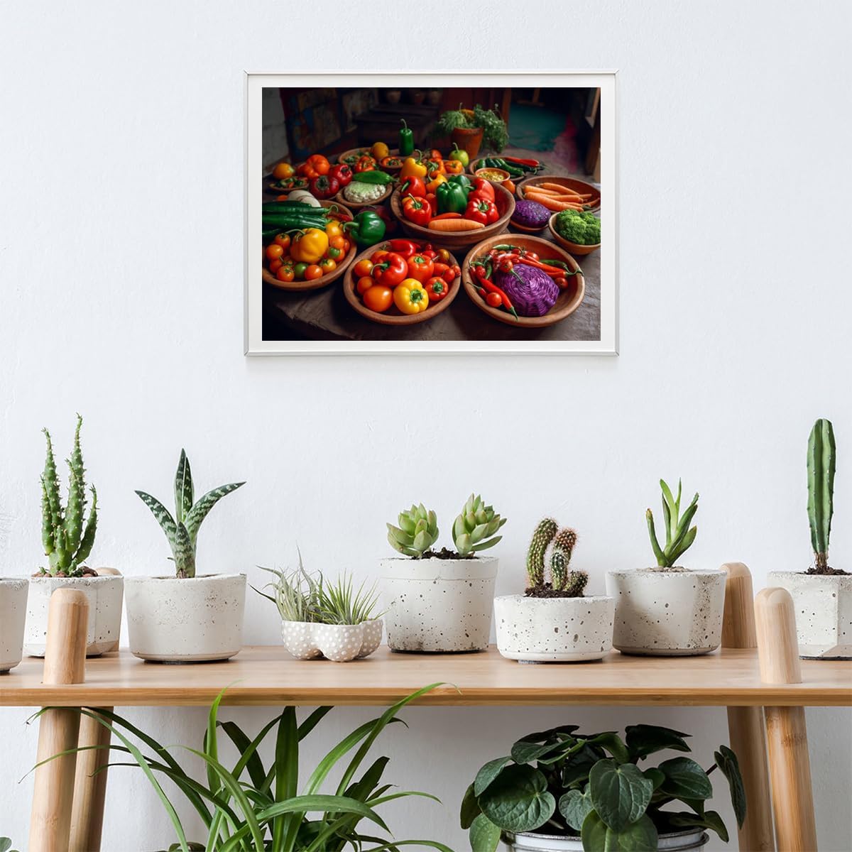 YEEIFFD DIY 5D Diamond Art Kits Painting for Adults Colorful Mexican Food Vegetables Fruit 12x16inch
