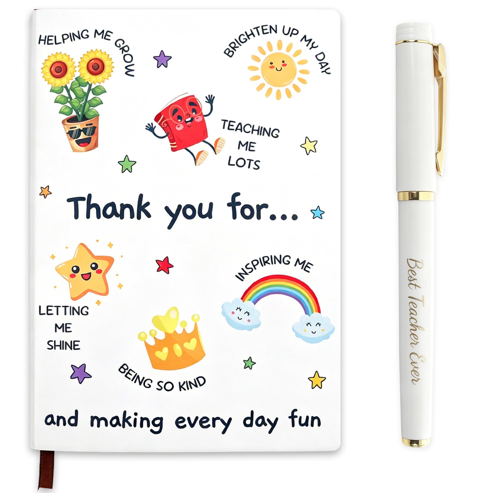 Moiuguli Thank You Teacher Gifts, Gifts for Teachers to Say Thank You Kit including Tea-cher Pens and Tea-cher Notebook, Personalised Teachers gift for Graduation or Appreciation Week