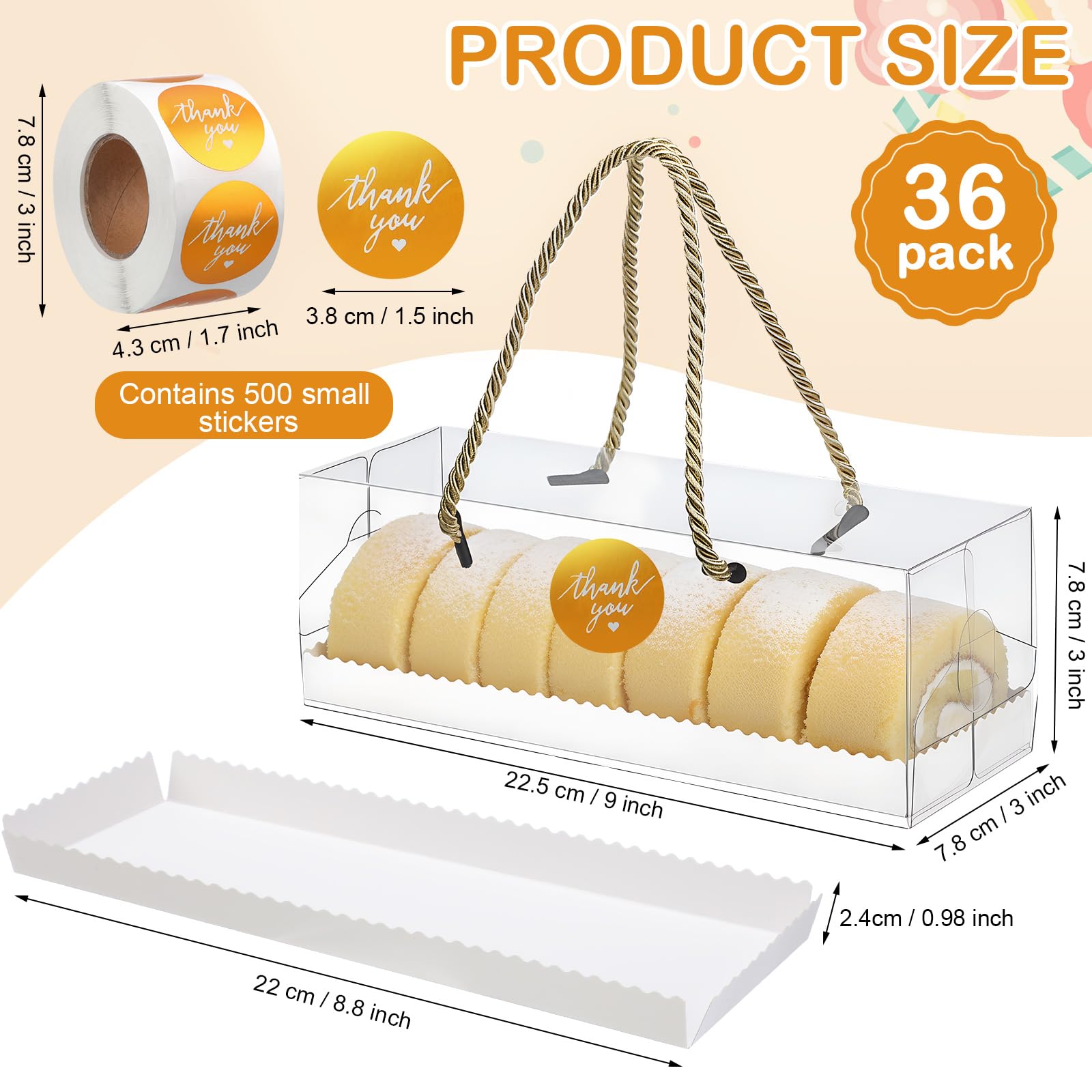 Amazon.com: Qilery 36 Pcs Clear Cupcake Boxes with Thank You Label