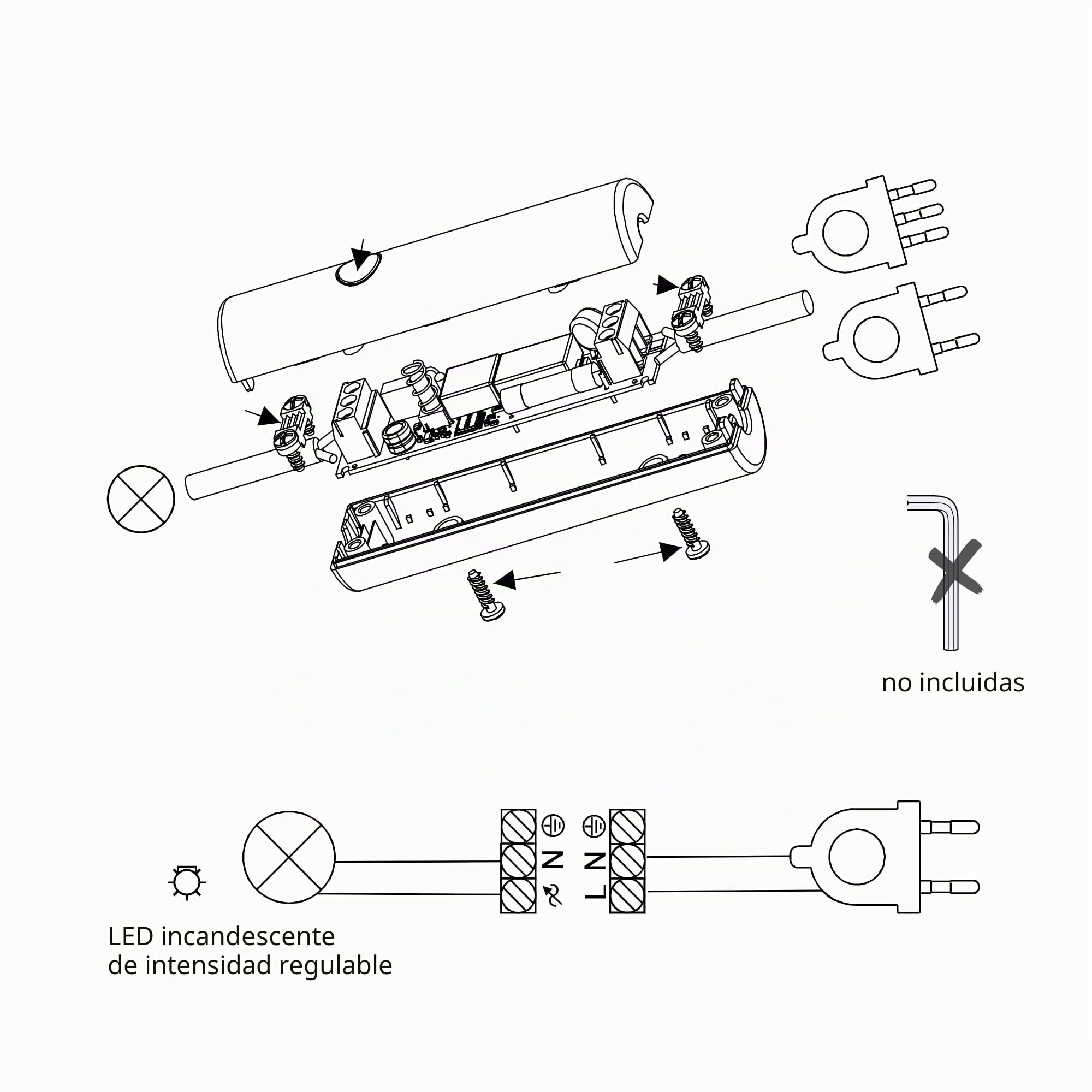 HALOTEC Interruptor Regulador de luz | Dimmer bombillas led 100-240V | Luz Regulable | Dimmer para lámparas tensión de red | Atenuador de Intensidad para Luces LED | Fabricado en Italia | (Negro)