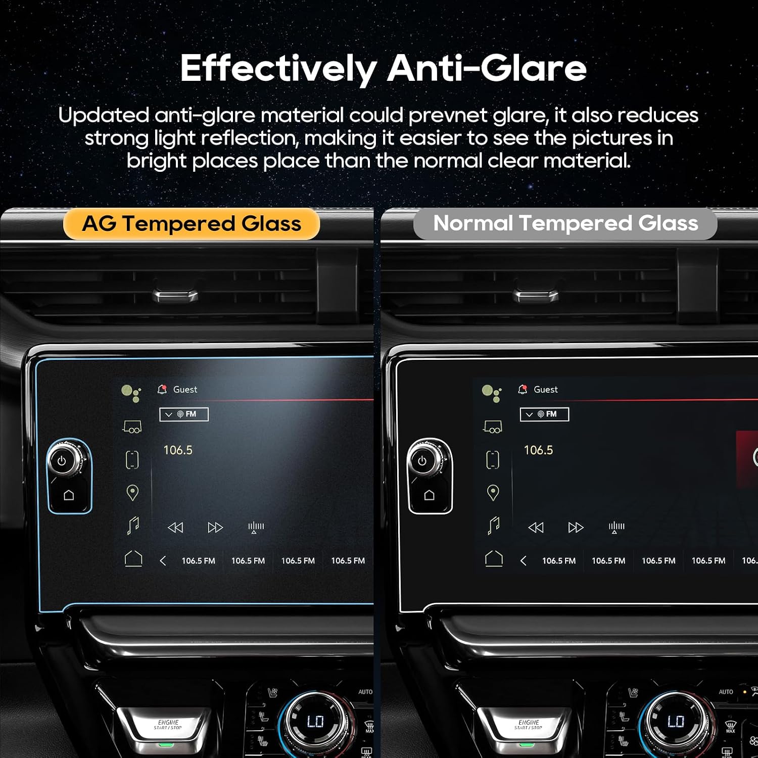 For 2026 GMC Sierra Screen Protector 2022-2025 Sierra 1500& 2024-2026 Sierra 2500HD 3500HD(AT4/AT4X/Denali/Denali Ultimate) (Buttons on the Screen) 13.4 Inch Navi Touchscreen [Matte Glass] Anti-Glare