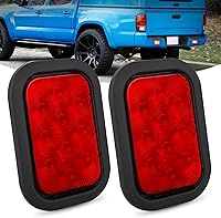 Vista 14 de Nilight - TL-08 - Luces traseras LED ovaladas de 6 pulgadas, color ámbar, 2 unidades, 10 LED con ojales de montaje empotrado, enchufes IP67, señales