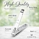 ANKITA Large Nail Clipper for Men & Women | Stainless Steel Nail Trimmer for Fingernails & Toenails | Durable Nail Cutter with Anti-Slip Grip Nail Clipper with Curved Sharp Blades, Built-in Nail File, strong and sturdy. (NC1) THICKNESS 1.8 MM. gallery image