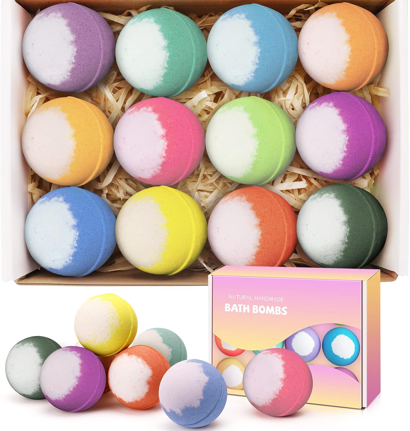 Bath Bombs, Sanyi 12 Bubble Bath Bomb Gifts for Women, Bath&Spa Fizzies with Essential Oil, Birthday Mothers Day Gifts for Women, Her, Mom, Him : Beauty & Personal Care