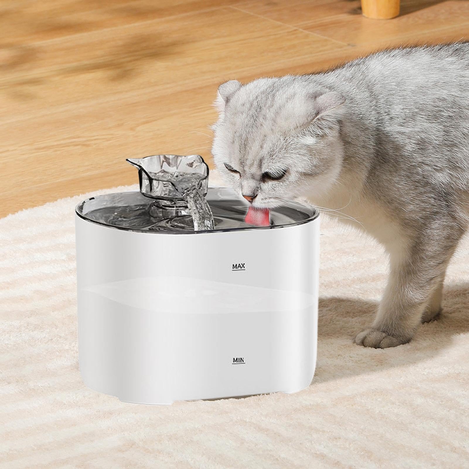 Fuente De Agua Para Gatos 2,2 L Bebedero Automático Silencioso con | Bebedero para Gatos y Dispensador de Agua para Mascotas Interiores, , Cachorros, Mascotas Pequeñas, Perros
