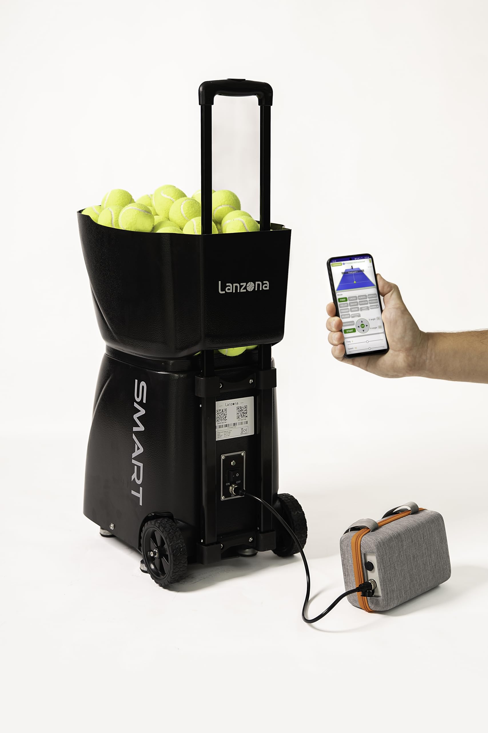 Máquina Lanza Pelotas Pádel Tenis Portátil, Batería 8 Horas, Control App y Remoto, 1500 Golpes