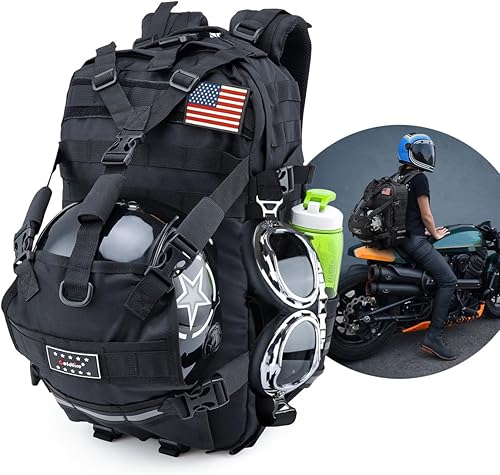 Miniatura 2 de Mochila de motocicleta para hombre, para casco de equitación, mochilas con portador de sombreroalmacenamiento, impermeable, bolsa de viaje de gran