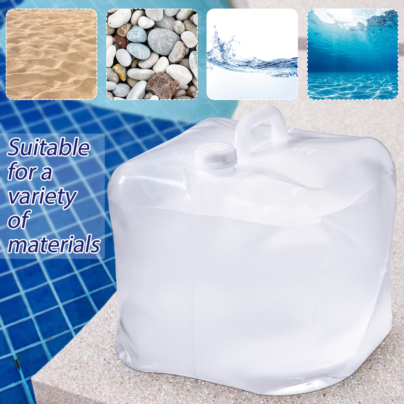 8x Poolbeutel Wassergewichte Winter - Dicke PVC Wasserbeutel Für Poolplanen Frostschutz