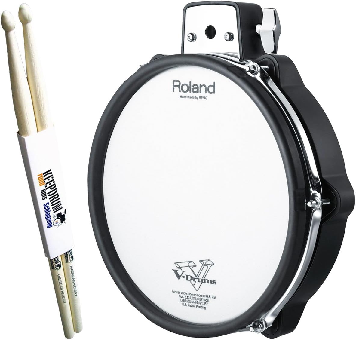 Roland PDX-100 V-Drum Meshhead Pad 10 Inch + Keepdrum Drumsticks