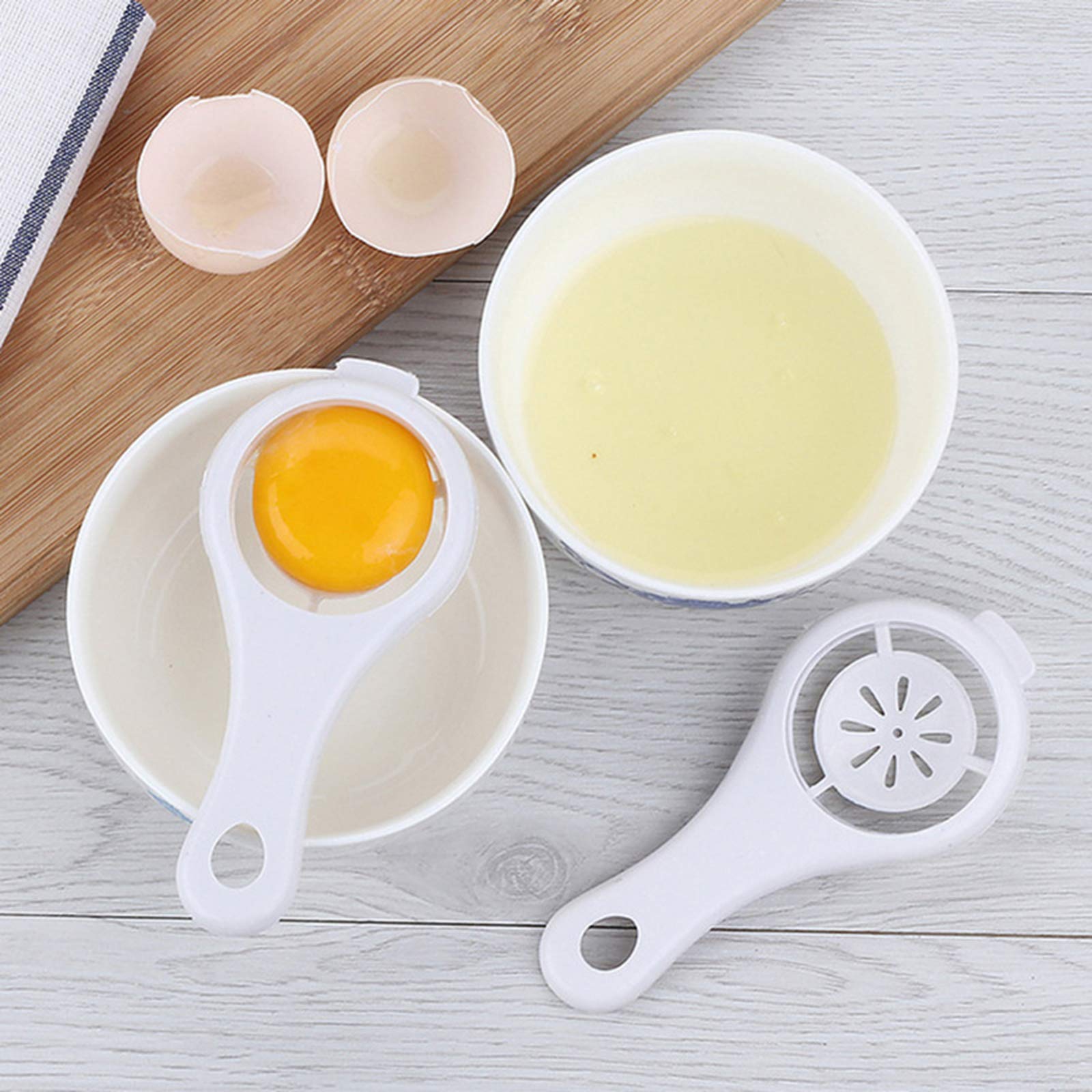 2Pcs Plastic Egg Yolk SeparatorConvenient Foodgrade Egg Divider Protein Safe Practical Hand Egg Tools Kitchen Cooking Gadgets