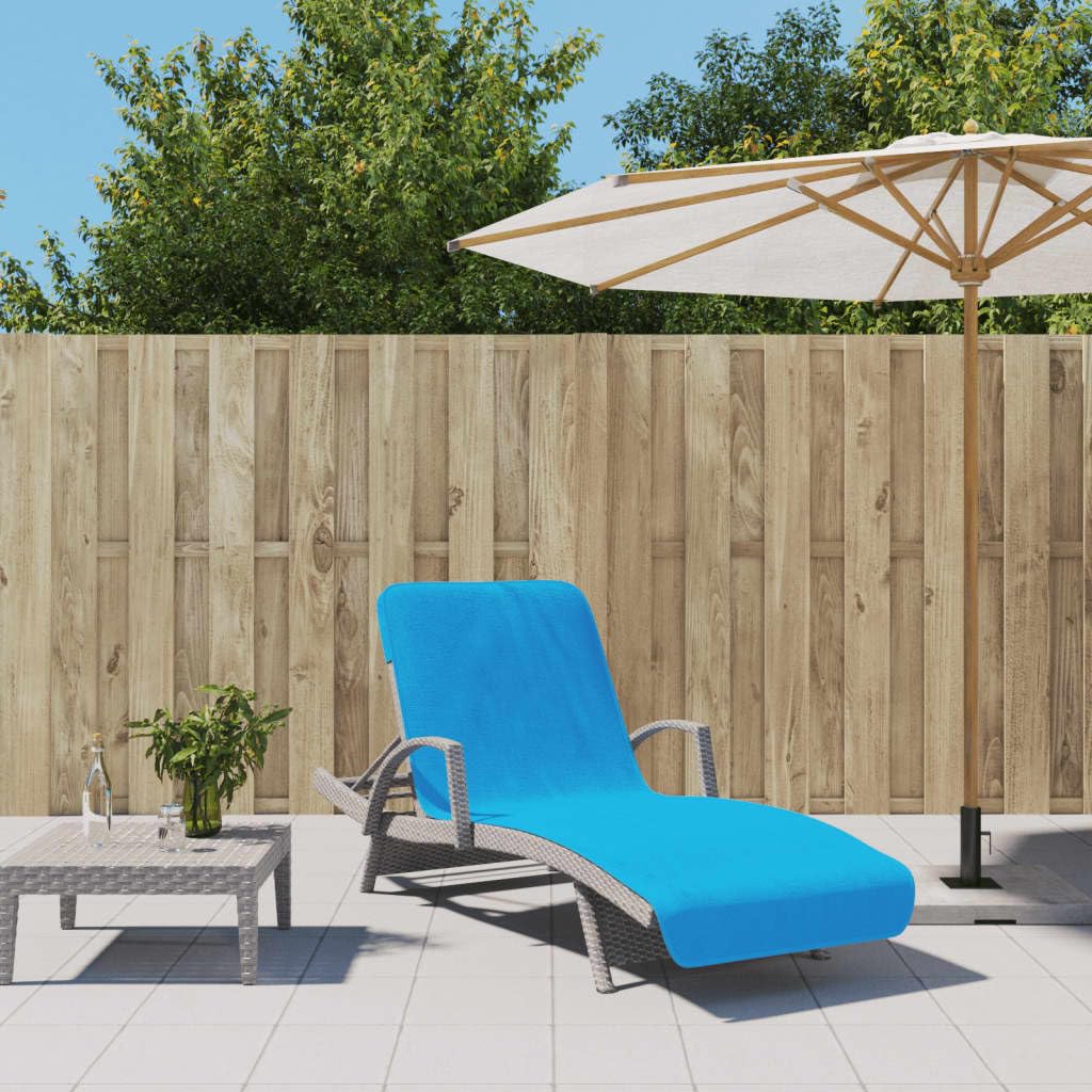 Strandtücher 2 STK Türkis 75x200 cm Stoff 400 GSM mit Liegenklappe