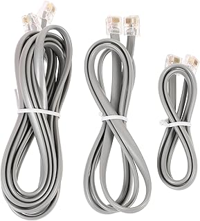 Hemobllo 3pcs Flat Telephone Line Phone Line Cord Cable Phone Extension Cord for Phone Cord for Landline Cable Extension Cord Telephone Extension Cord Long Phone Cords for Landline Landline