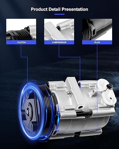 Miniatura 85 de ECCPP Compresor de CA 2001-2006 apto para Hyundai Santa Fe 2.7L Compresor de CA de enfriamiento rápido con embrague