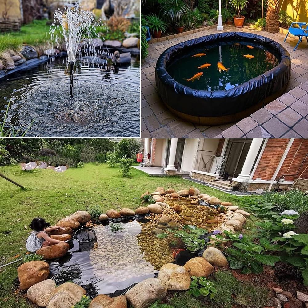 Telo di Copertura Flessibile e Impermeabile in HDPE da 0,2 mm di Spessore per laghetti, Giardini Acquatici, cascate e stagni (2x8 m)