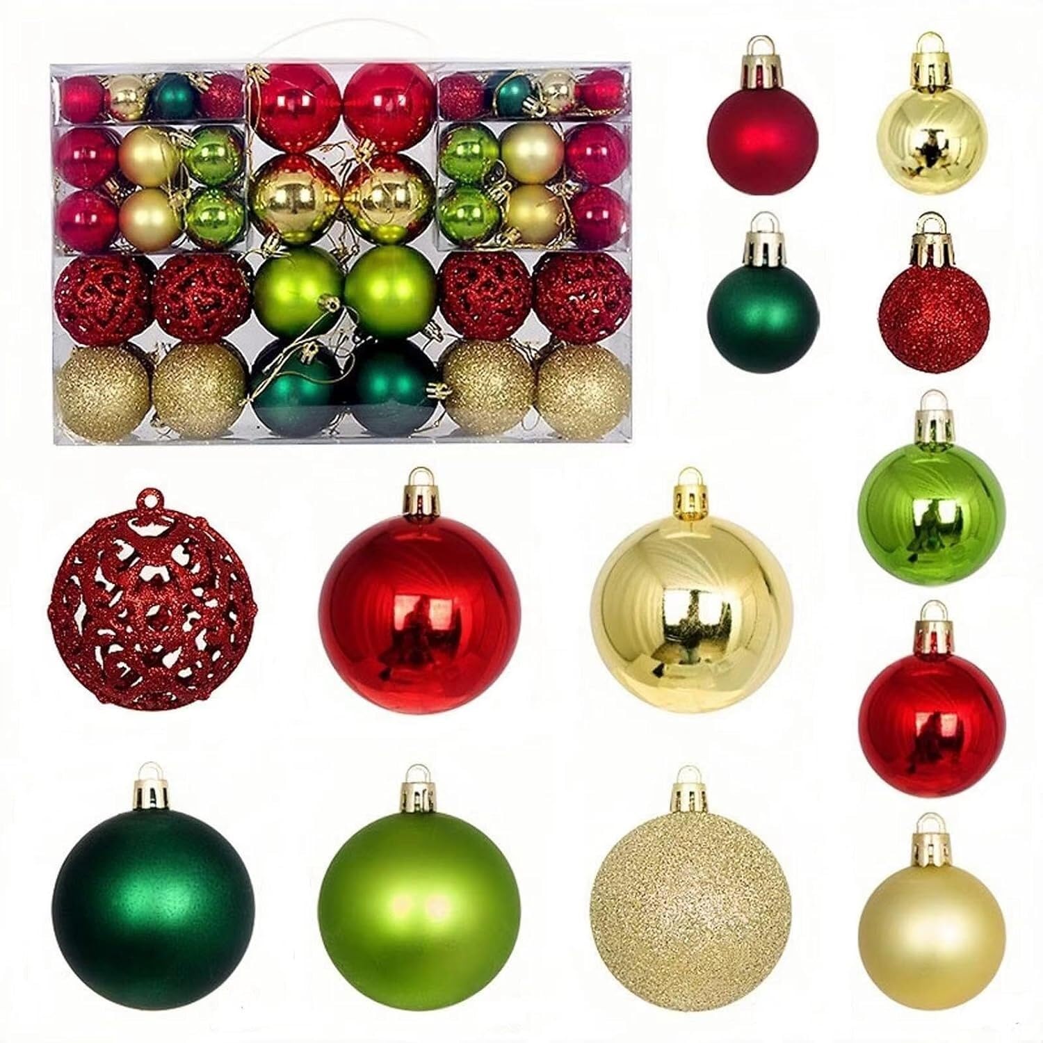 Set de Bolas de Navidad Bolas de Navidad 100 Uds Bolas De Navidad De Plástico Irrompibles Decoraciones Coloridas Para Árboles De Navidad Adornos Colgantes Para Fiestas Navideñas Bolas para Arbol de Na