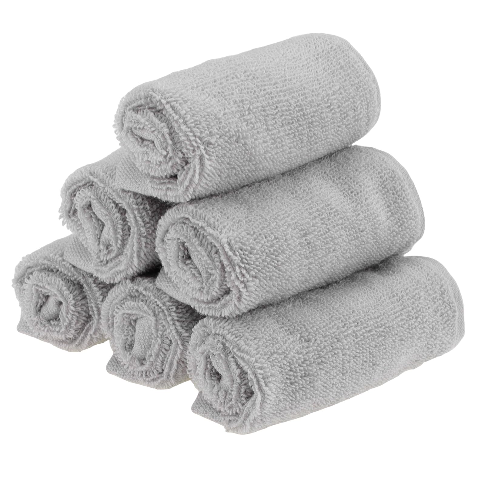 Lanjue 8 Pack Flannel Face Cloths, 10 x 10 In, Soft Bamboo Fibre, Grey