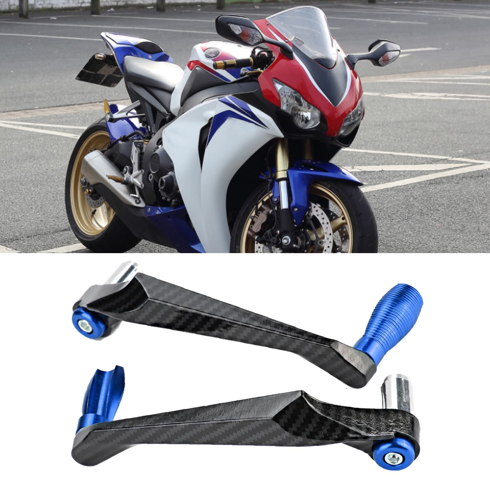 protège levier gsr 750, protection levier moto, Protecteur universel de frein de guidon de moto en alliage d'aluminium de 7/8 pouces (bleu)