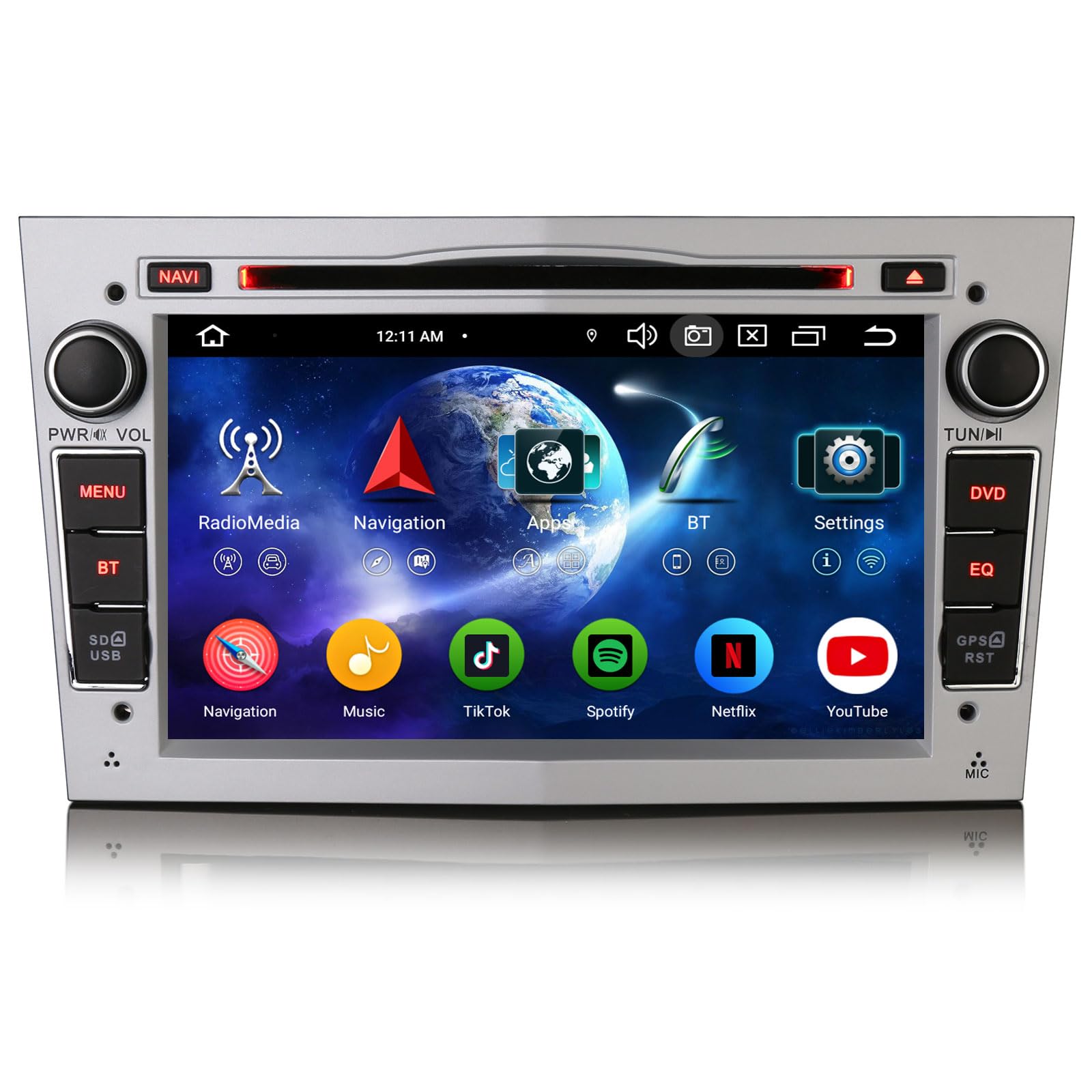 Erisin 8-Core Android 14 4GB+64GB DVD Autoradio GPS Navigatore per Opel Antara Astra Corsa C/D Vectra Meriva Signum Vivaro Zafira Combo 7" Bluetooth 5.0 CarPlay Android Auto WiFi 4G DSP RDS CANbus