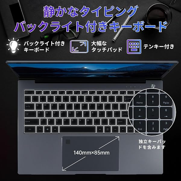2026 Laptop Office 2024 with Windows11 Core i7-10750H 15.6 Inch Laptop/6 Core 12 Threads Gaming PC/1920*1080p/Fingerprint Authentication & Backlight/Numeric Keys/Video Editing Notebook/Type-c/USB3.0 - 5