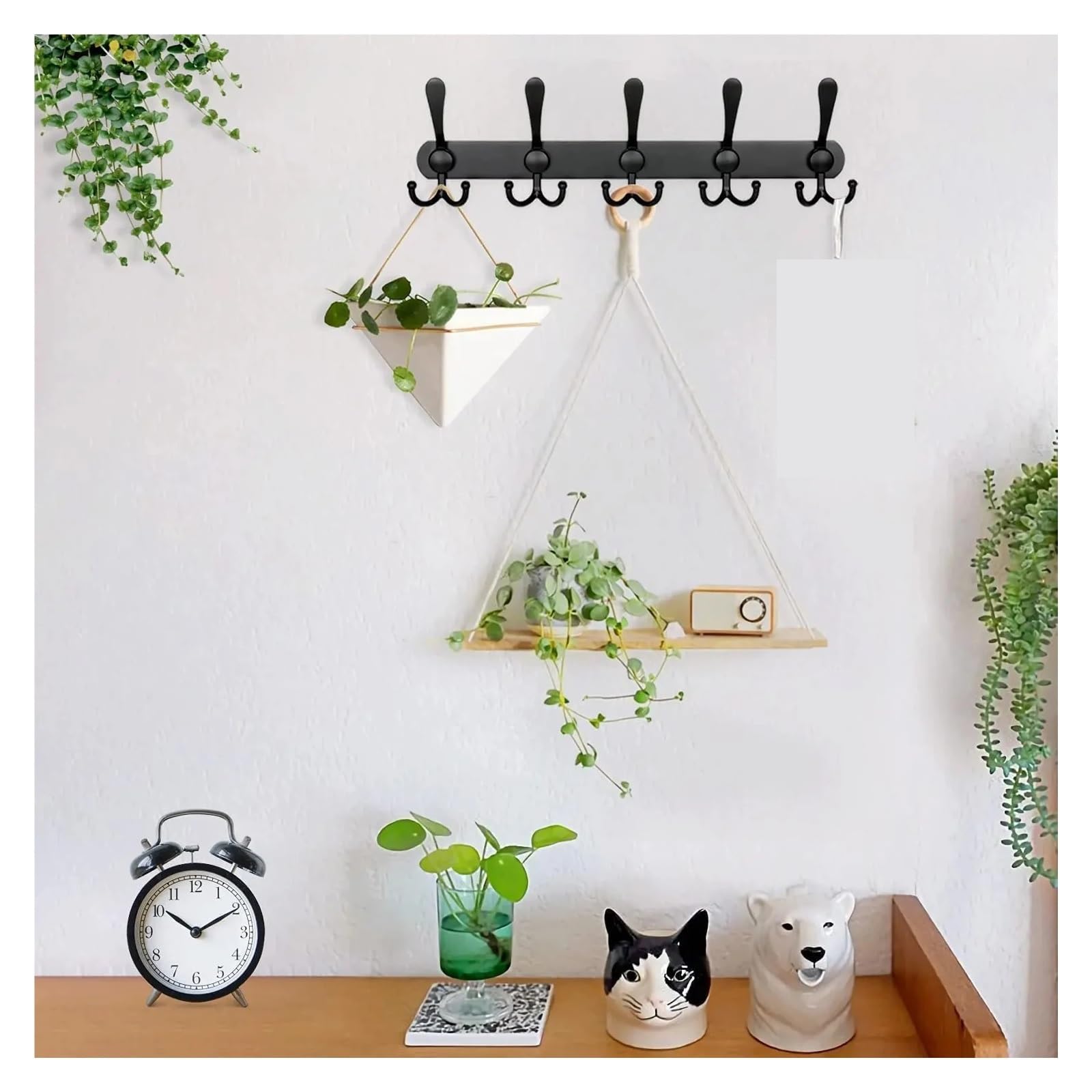 Ganchos Para Colgar Puerta Ganchos sobre la puerta fácil de instalar perchero soporte montado en la pared percha abrigo sombrero toalla(Color2)