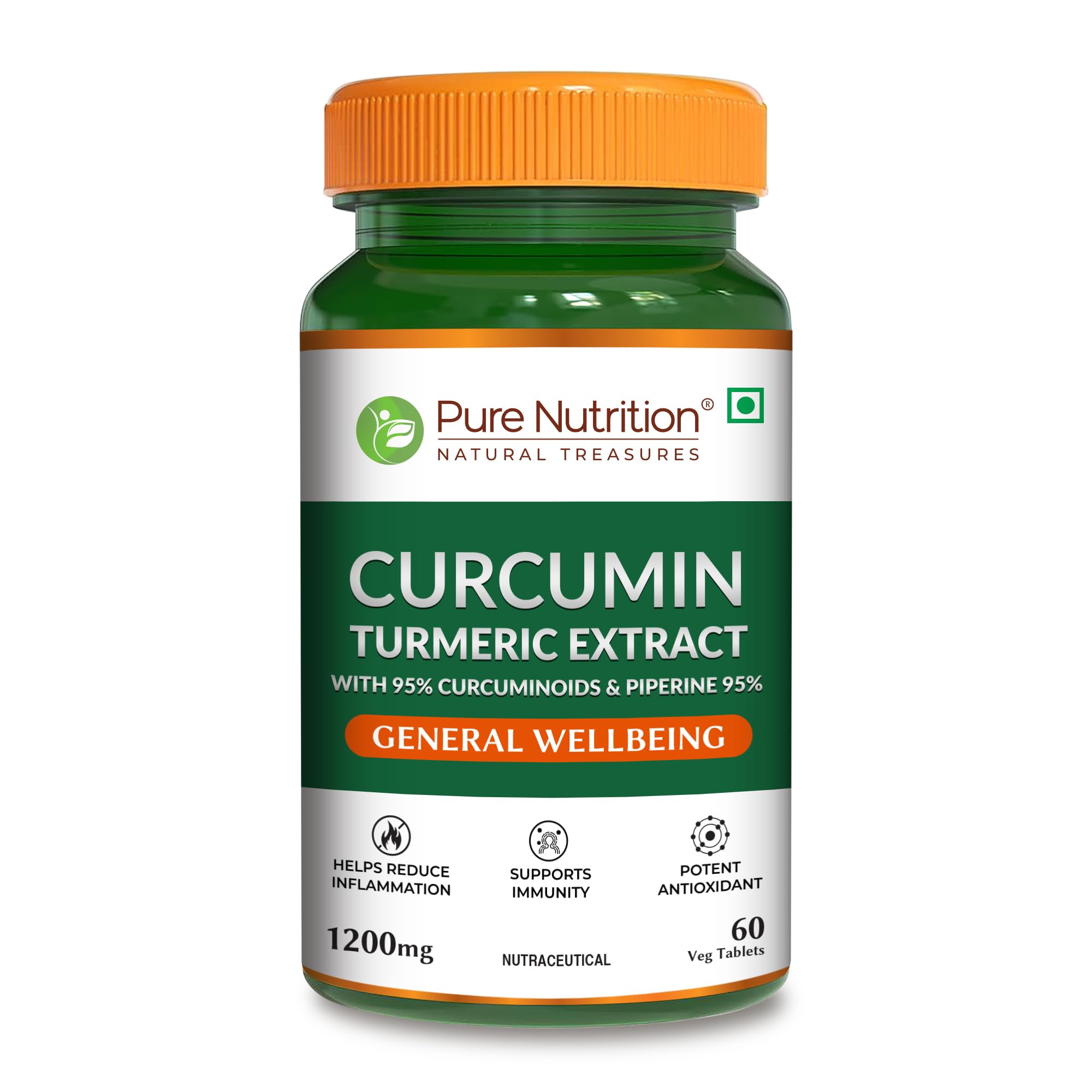 Pure Nutrition Curcumin with Piperine – 60 Tablets | Turmeric Supplement for Joint, Immune & Inflammation Support | Curcumin Tablets for Daily Wellness | Anti Inflammation Supplements