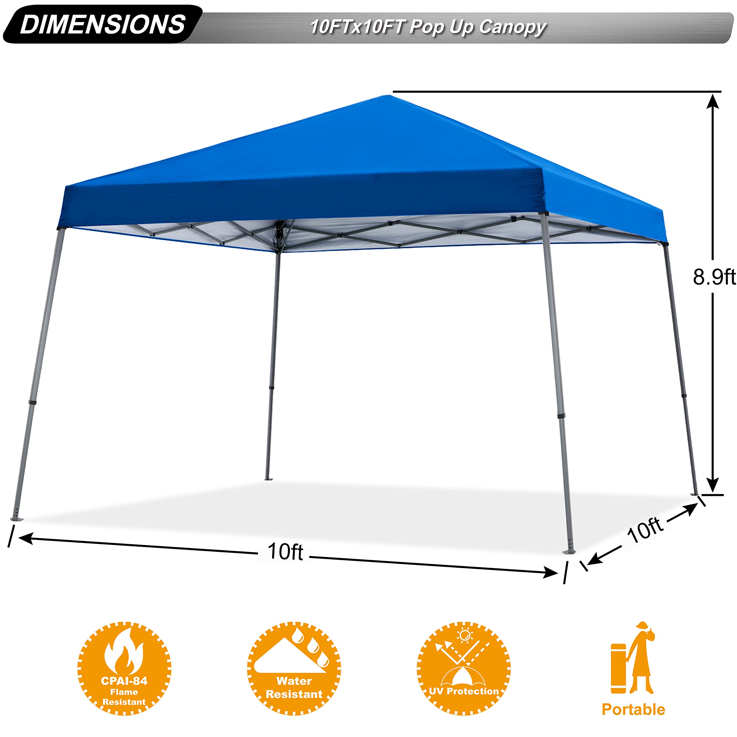 ABCCANOPY Stable Pop up Outdoor Canopy Tent, Blue