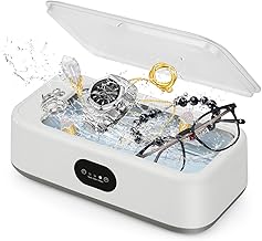 40W 49kHZ Portable Ultrasonic Cleaner Ultrasonic Jewelry Cleaner Machine with Digital Timer and 22oz/640ml Stainless Steel Tank for Cleaning Eyeglass,Watches,Dentures,Blade Razor, Earrings, Coins
