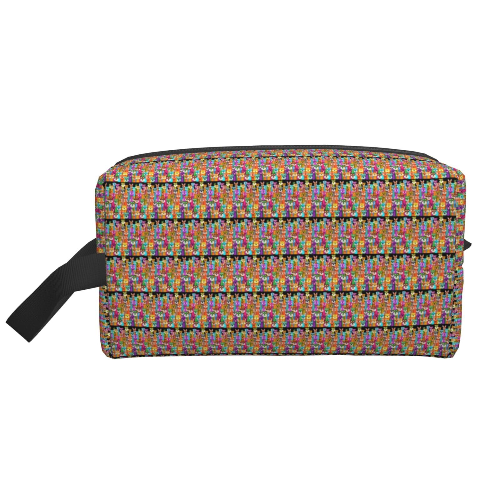 Ercgad Unisex White Dogs Print Large Capacity Travel Toiletry Bag Cosmetic Pouch Daily Storage Makeup Case
