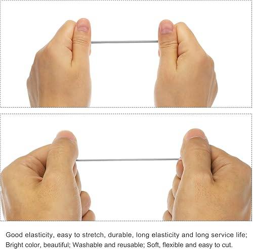 Vista 58 de PATIKIL Cuerda elástica elástica de 1/8 pulgadas, 11 yardas (0.118 in x 32.8 ft), color verde militar para manualidades, correas de gancho