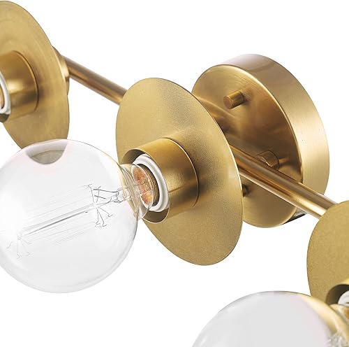 Miniatura 5 de GLOBE Electric 63000009 - Juego de baño todo en uno de 5 piezas, latón mate, luz de tocador de 20 pulgadas con 3 luces, toallero, anillo para