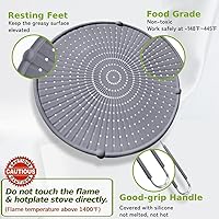 Vista 3 de Protector de silicona contra salpicaduras de grasa para sartén, protector contra salpicaduras multiusos para sartén, mango de buen agarre