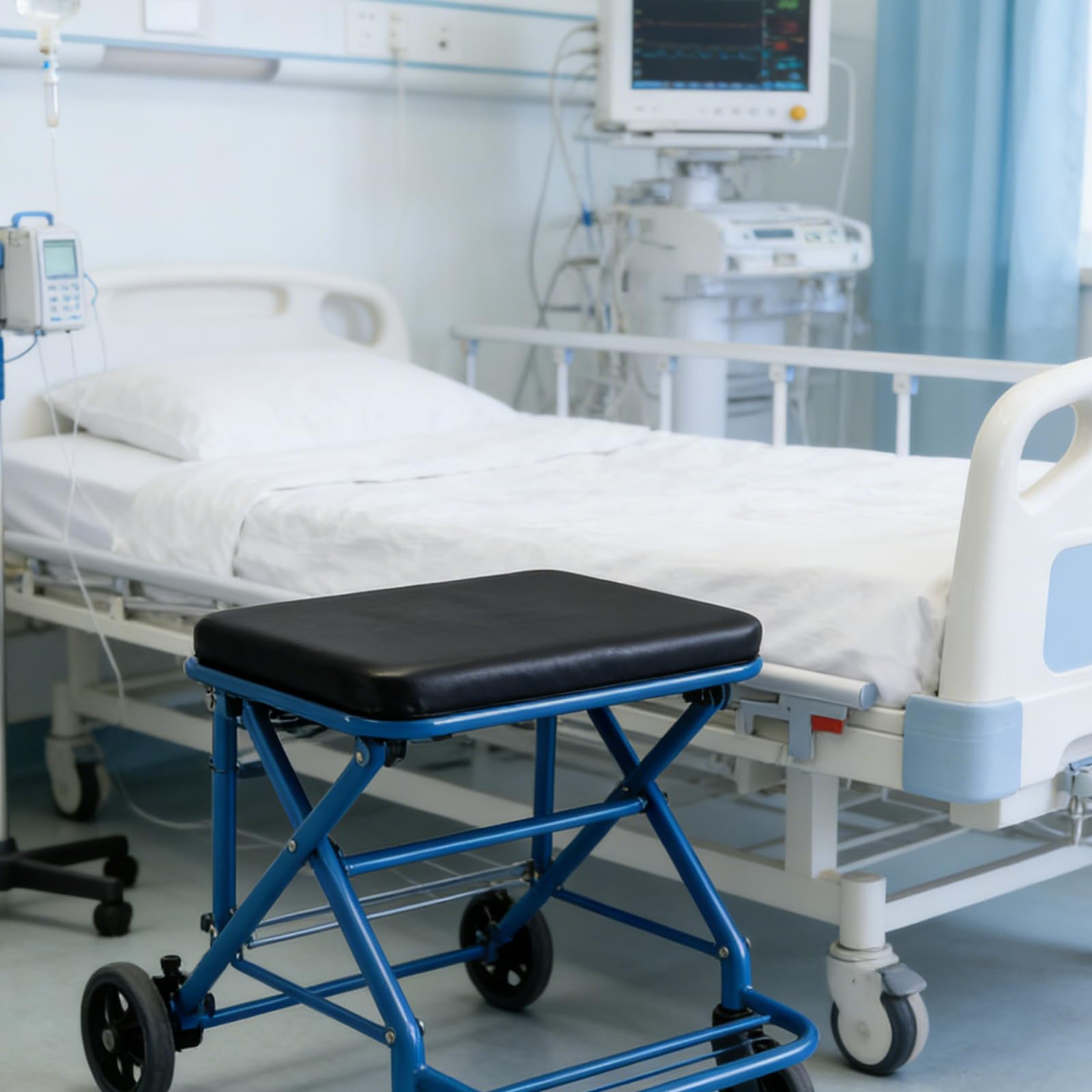 SECFOU Ergonomiczna Antypoślizgowa Poduszka Siedzisko Do Chodzika z Wymiennym Otworem Montażowym Do Akcesoriów Seniorów i Pomocy Mobilnościowych