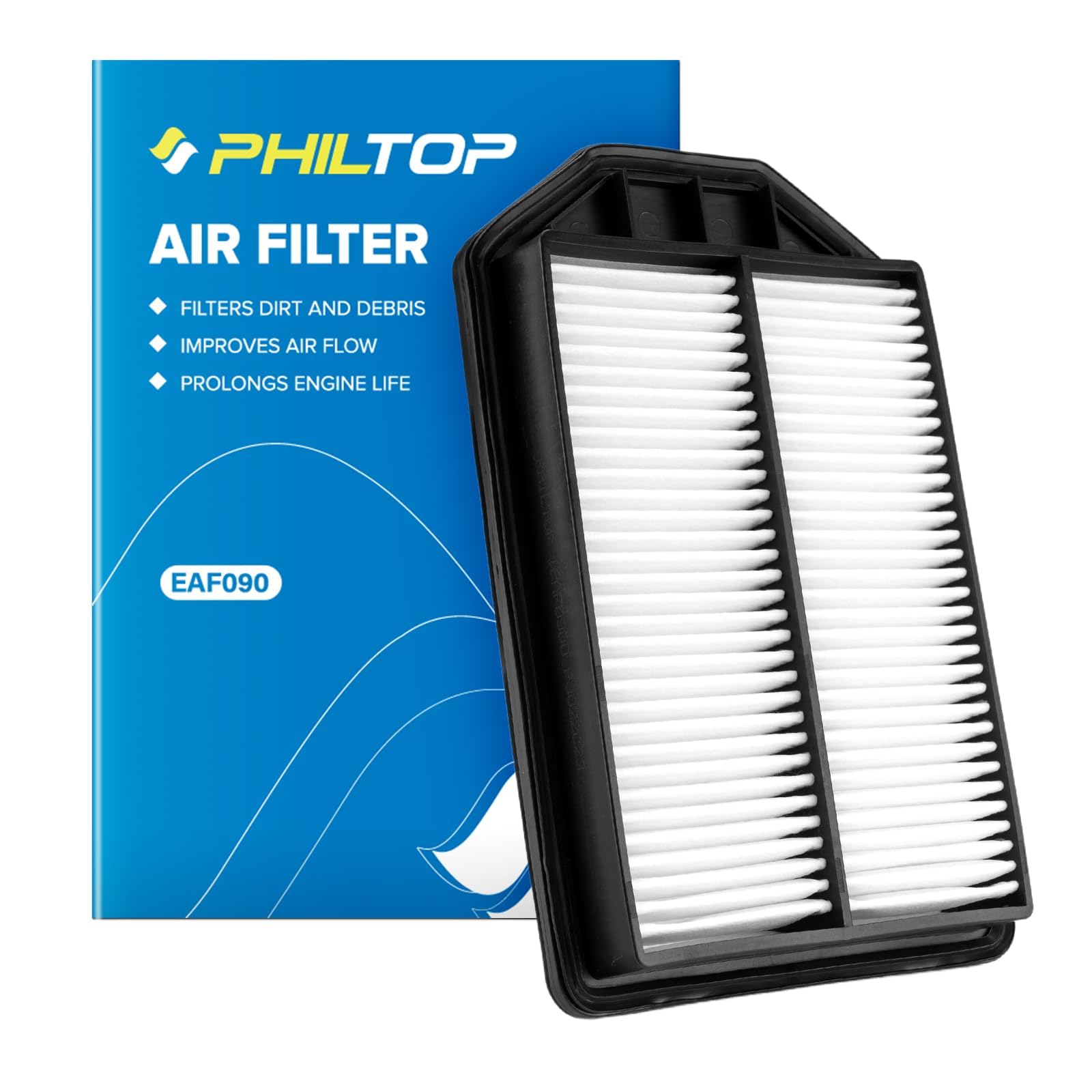 PHILTOP Filtro Aria Motore EAF090 Per Honda CR-V 2.4L (2007-2009) - Sostituisce CA10344, Durata Maggiore - 3