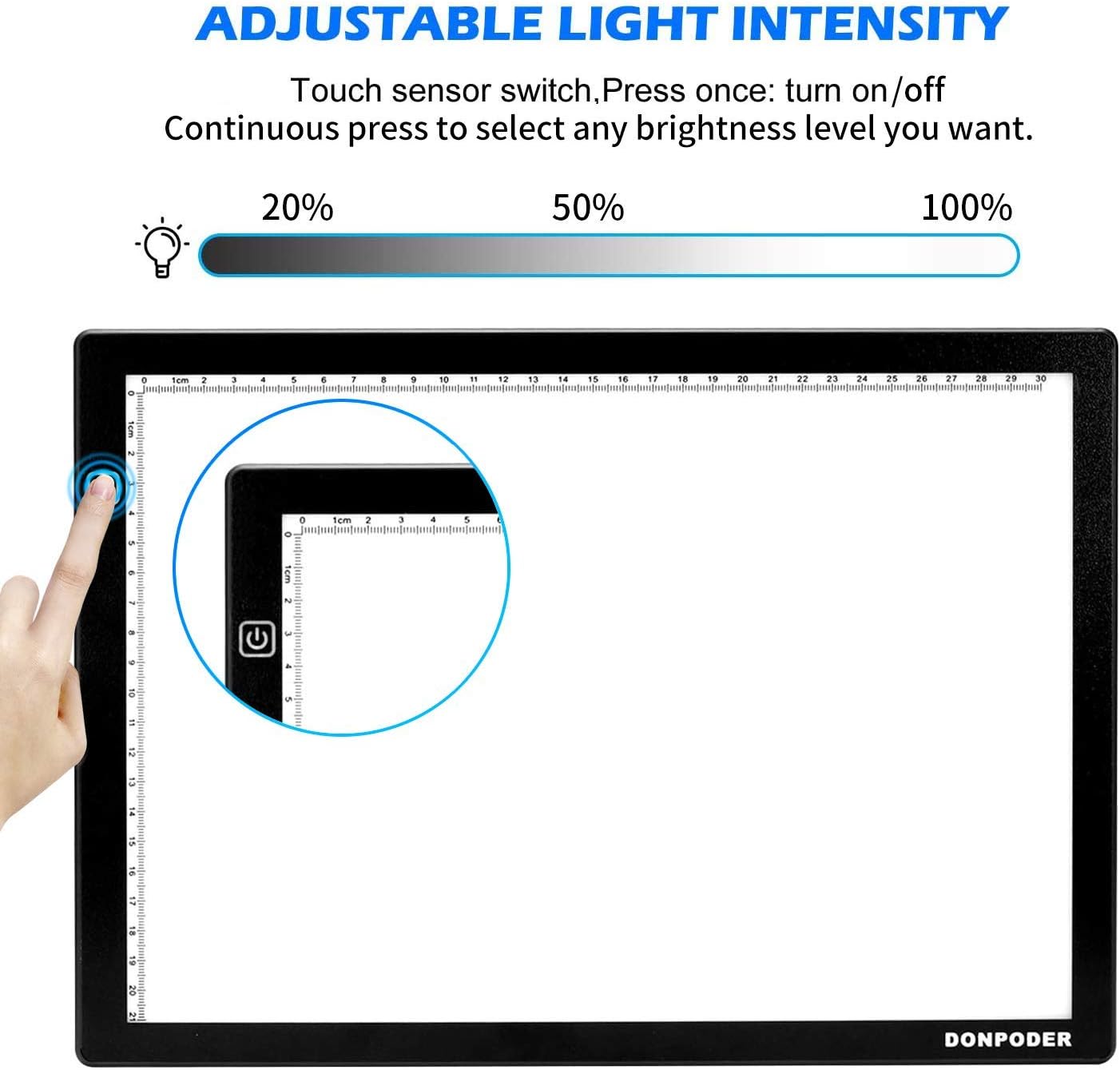 A4 Light Box for Tracing lightbox Tracer Light Board for Diamond Painting Art Ultra Thin Light Pad for Drawing Sketching Animation Stencilling with 2 Magnetic Pins (2nd GEN Light pad-A4M)