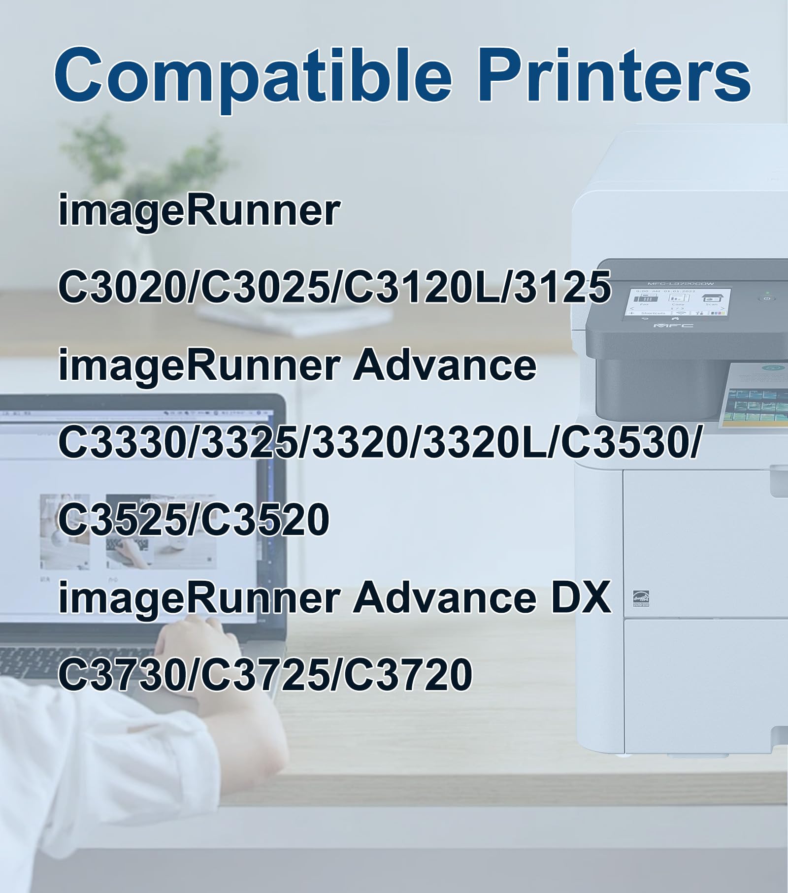 Cartucho de tóner Compatible con C-EXV49 EXV49 NPG67 GPR53 Compatible con Canon IR Advance DX C 3720 i DX C 3725 i DX C 3730 I IR-C 3320 5300 y 2500 Páginas (4-Pack)