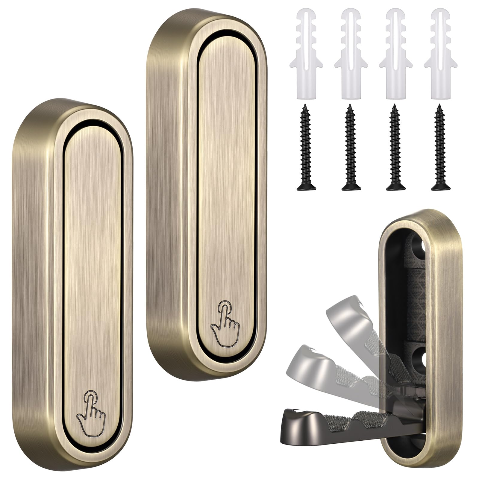 LEIFIDE 2 Pcs Antique Folding Wall Hooks 2.87 Inch Heavy Duty Foldable Coat Hooks Folding Hangers for Hanging Coat Towel Key Hat Bag Backpack