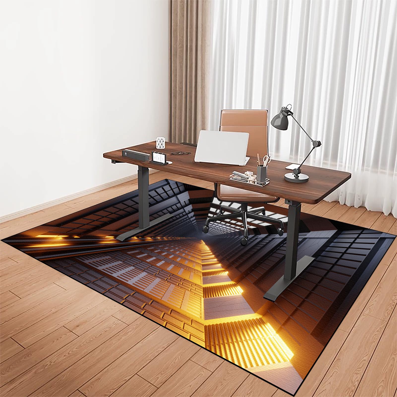 Bodenschutzmatte Bürostuhlunterlage Gaming Teppich 200 x 300 cm - Bürostuhl Matte - schreibtischstuhl unterlage - Bodenschutz Bürostuhl Teppichschoner für Hartböden - Parkett - Laminat - Teppichboden