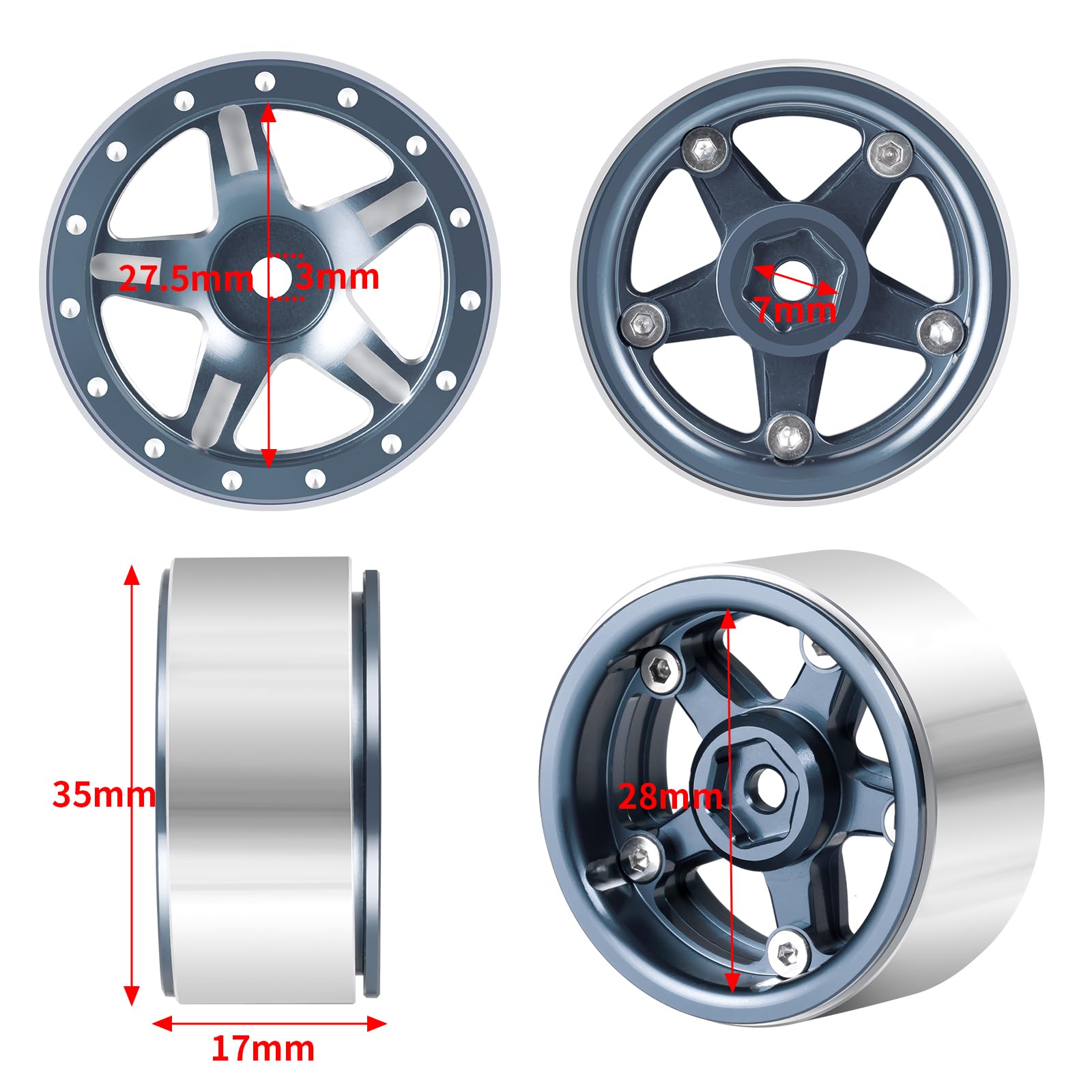 Raw Speed 200302W - TLR 1/10 Buggy Rear Wheel, White