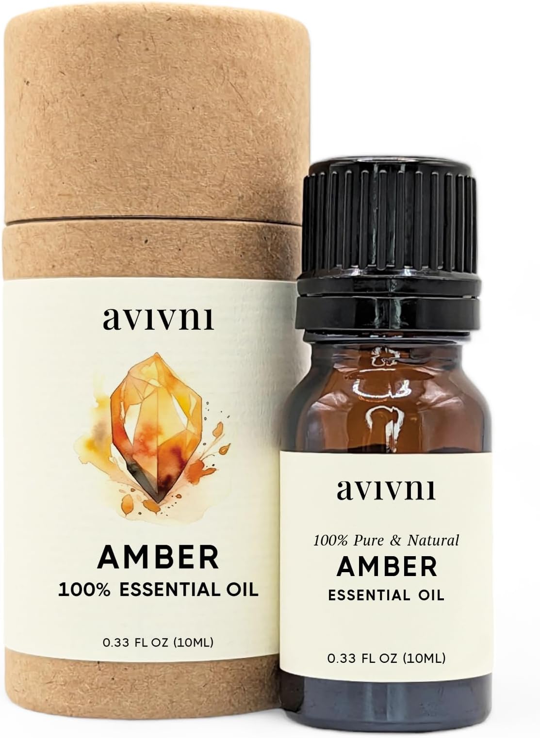 Avivni Amber Organic Essential Oil - 100% Pure & Natural, Undiluted for Aromatherapy, Skin, Hair, Diffuser (0.33oz - 10ml)…